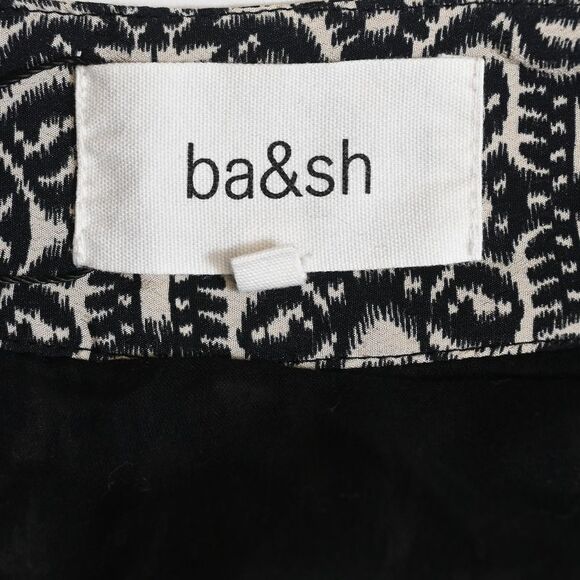 Ba&Sh Iliade Printed Mini Wrap-Effect Skirt in Black and White Viscose